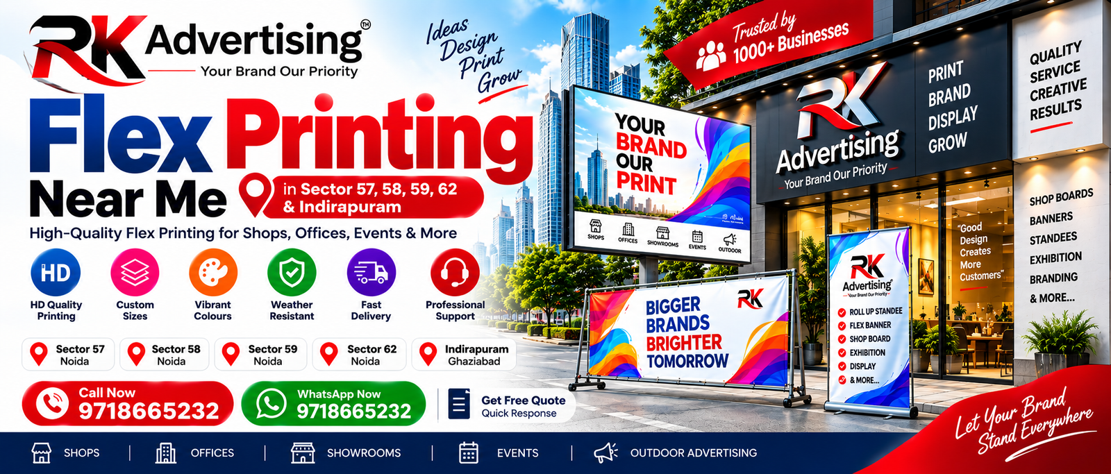 Flex printing near me in Sector 57, 58, 59, 62 and Indirapuram by RK Advertising